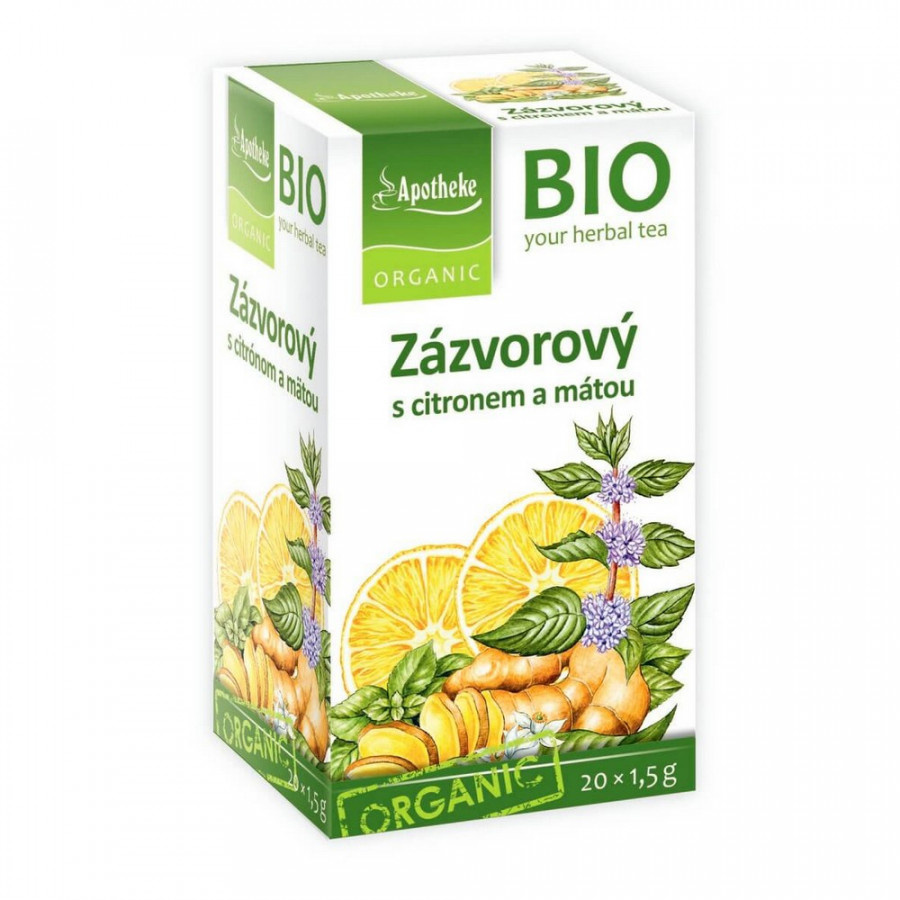 BIO čaj zázvorový s citrónem a mátou 30 g Apotheke